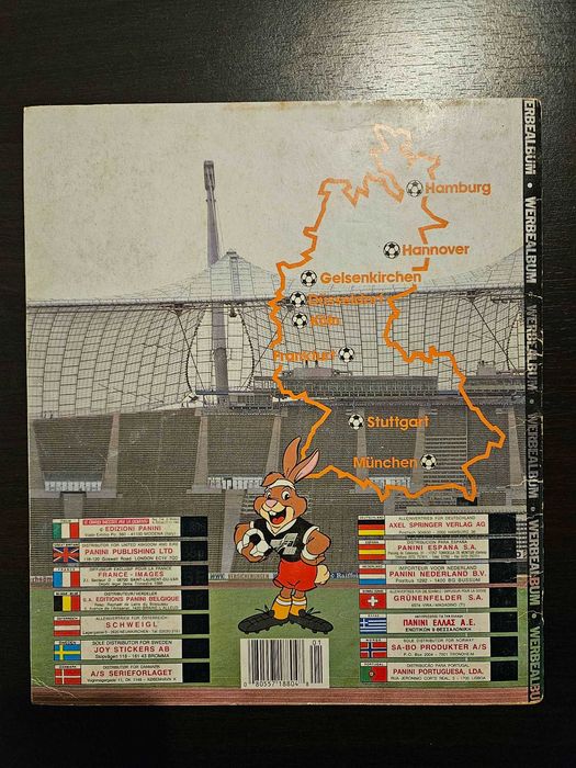 Album Panini Euro 88, complet.