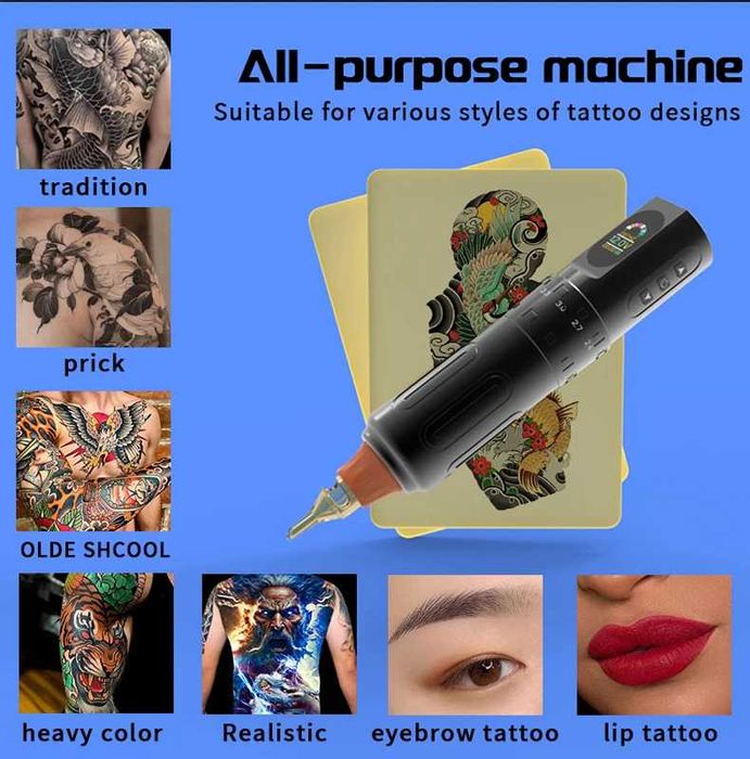 Pomană Aparat de tatuat Yilong F8 Multistroke 2.4 - 4.5 mm Strong Hit + Motor, + Dot Mode