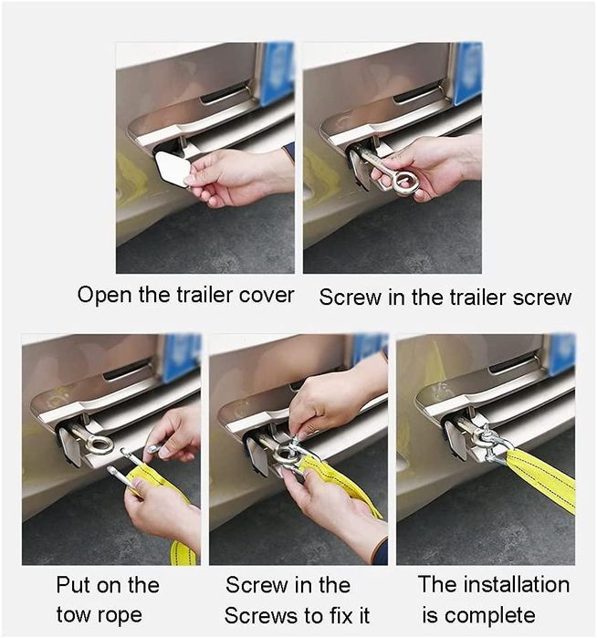 въже за теглене тип колан синтетично до 5000 кг / 4м с карабинери ...