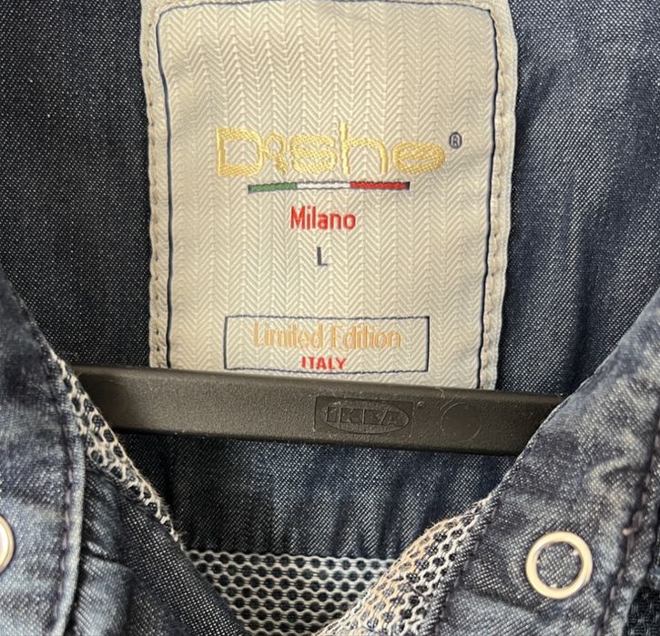 Дамска дънкова риза с ефектни перли и копчета, S/M размер