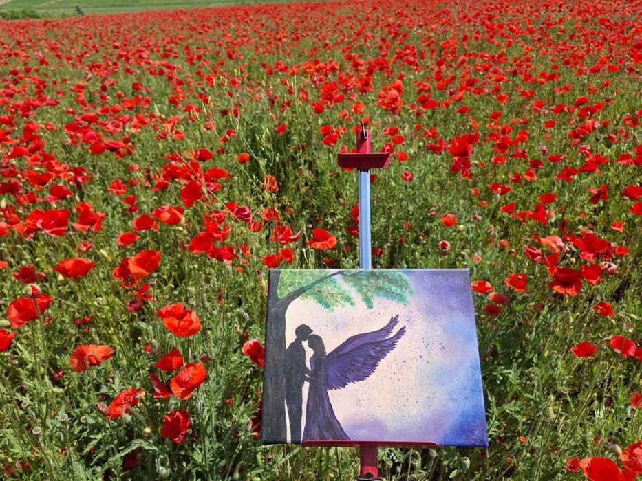 Tablou pictat "Iubire angelica" - 24*30 cm