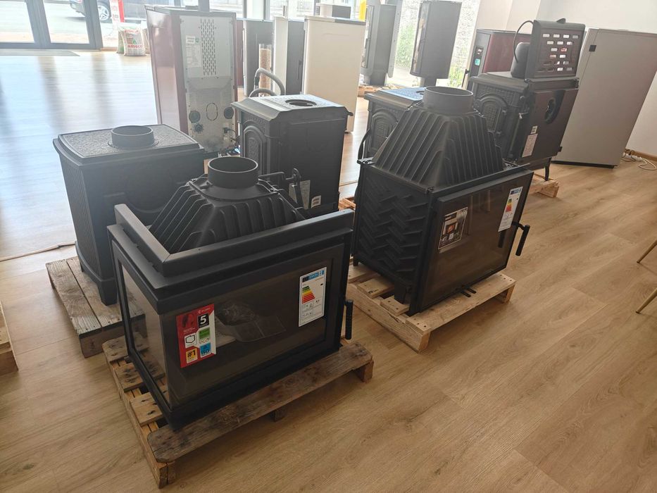 Камини на дърва - ъглови, трилицеви, прави - от стомана и чугун