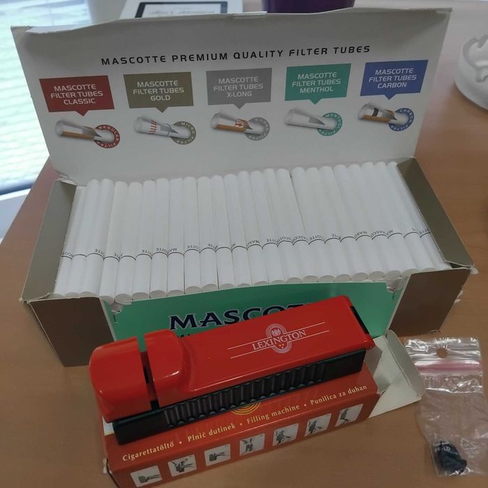 Lexington машинка за пълнене на цигари + 200 цигари за пълнене