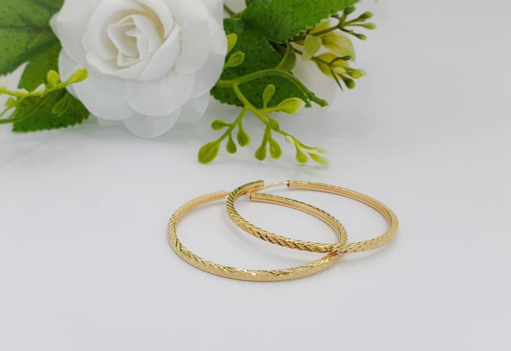 Cercei rotunzi din aur 14K – gramaj 4,59 gr