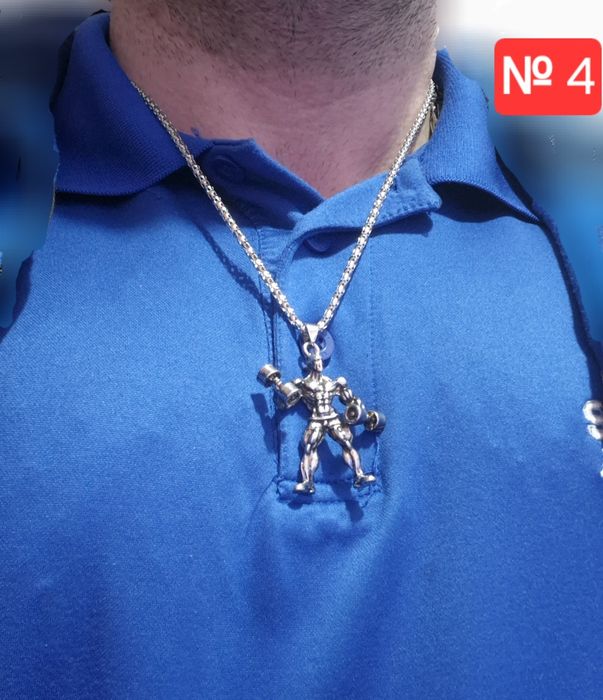 Фитнес/Спортно колие медицинска/титаниева стомана Културист/Щангист