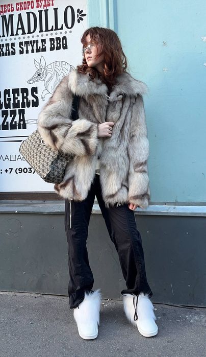Шуба песец винтаж стильная