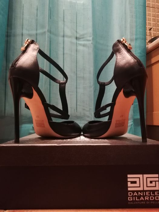 Официални обувки висок ток, естествена кожа