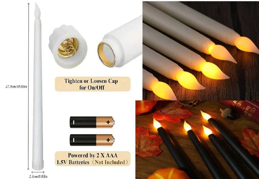 Lumanari LED diverse sortimente ALBE GALBENE cu baterii, evenimente