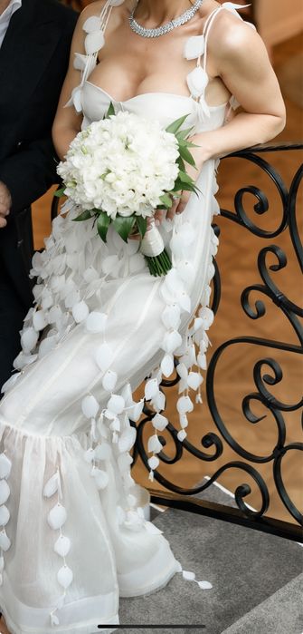 Rochie de mireasa + voal potrivita pt marimile XS si S