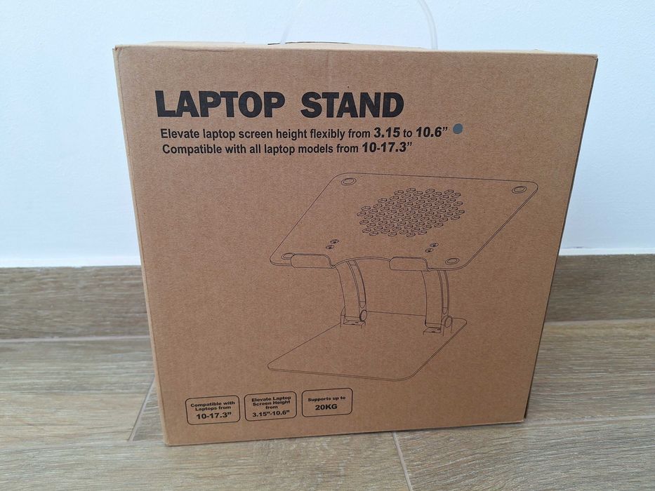 Suport pentru laptop, ijoynewk, Aluminiu, Pliabil, 11-17'', 26x26x27 cm Gri