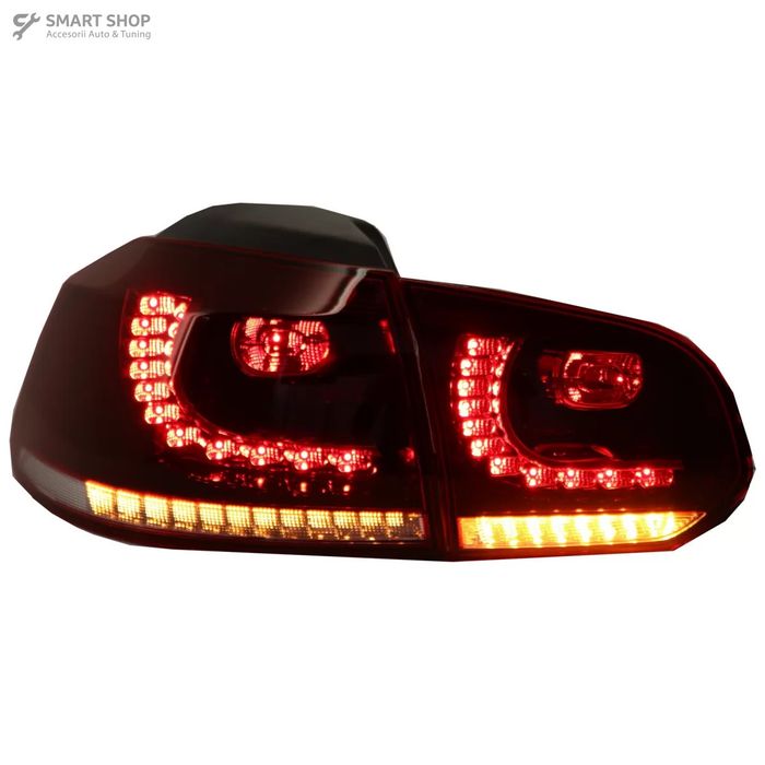 Stopuri FULL LED VW Golf 6 VI (2008-2013) R20 Design Semnal Secvential