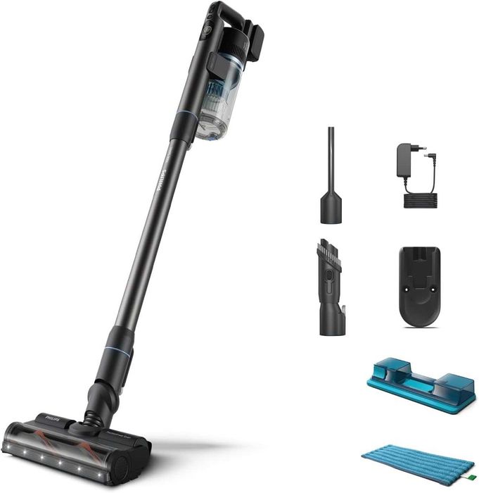 Нова Безкабелна Вертикална Прахосмукачка PHILIPS XC7053/01 Series 7000, 2 години Гаранция, Aqua Модул, Сухо и Мокро Почистване