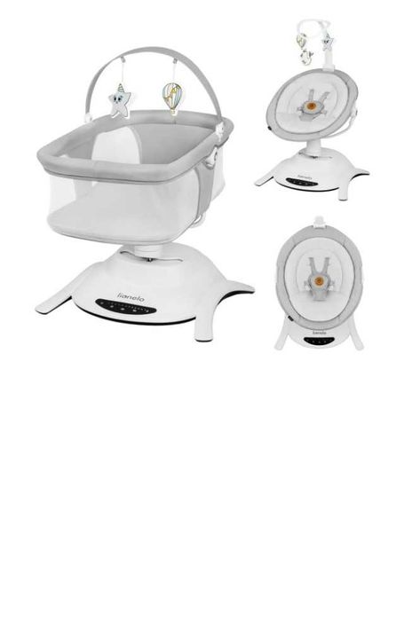 Set 2 in 1, Balansoar si landou, Lionelo, Bella, Rotative 360, Ecran tactil Electric, Scaun reglabil, 6 miscari unice, 5 viteze, Cu melodii, Gri