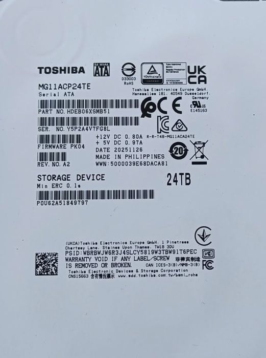 Hdd toshiba 24tb hard disk nou sigilat mg11