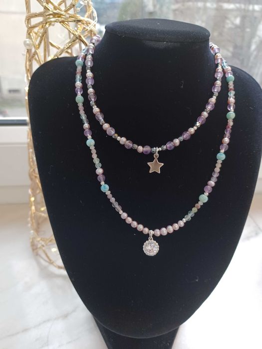 Coliere perle/argint