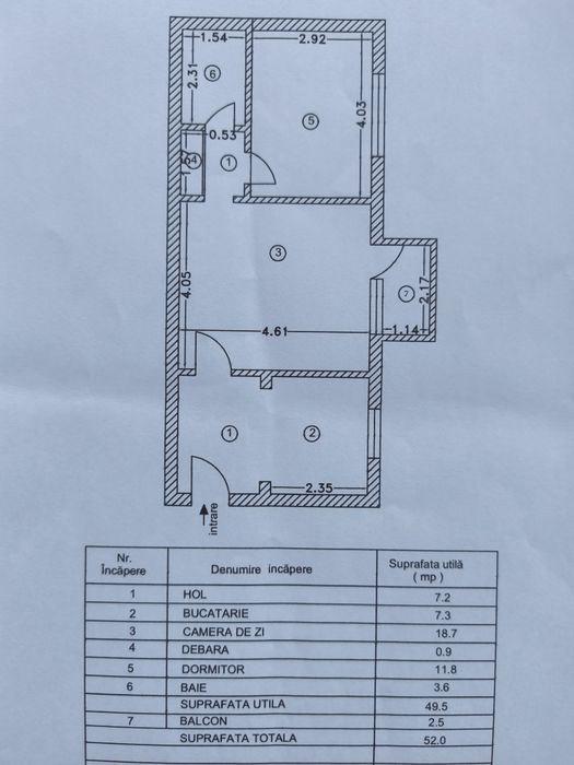 Apartament 2 camere semidecomandat mobilat