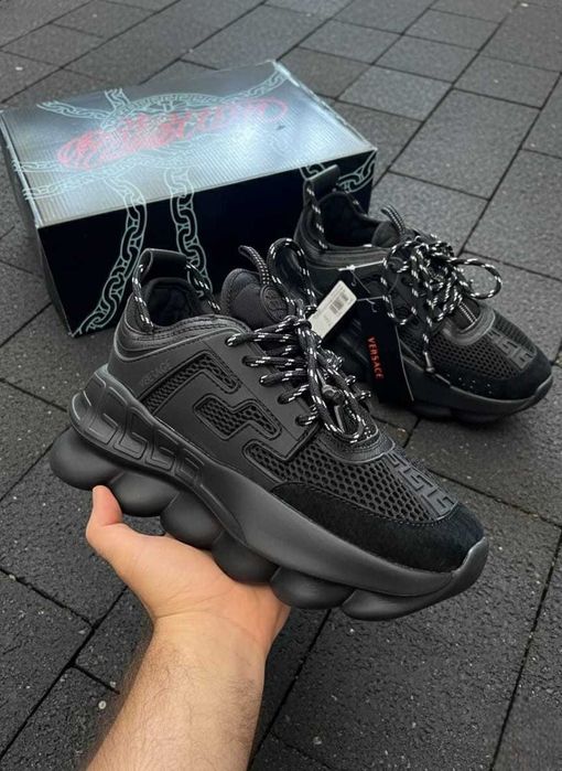 Adidasi VERSACE Chain Reaction Negru / Black - PREMIUM