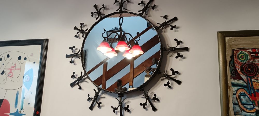 Piesa de colectie ,oglinda unicat fier forjat lucrata manual