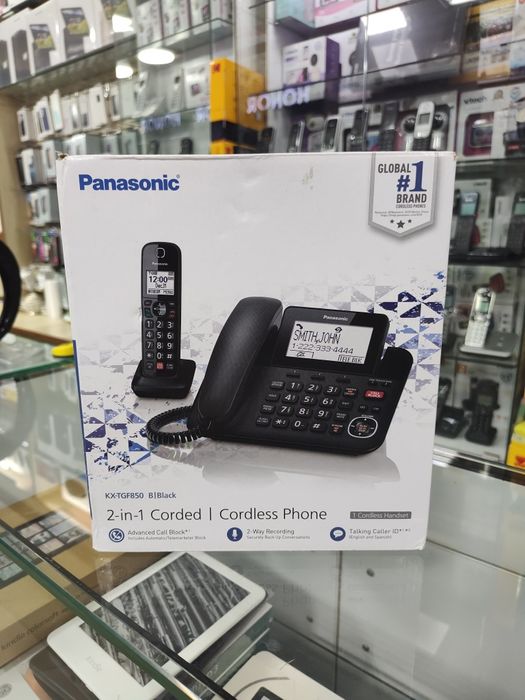 Радиотелефон Panasonic KX-TGF850B с автоответчиком и двумя трубками