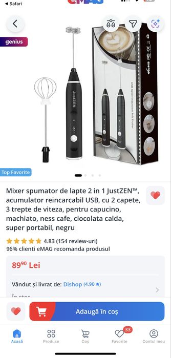 Mixer spumator lapte