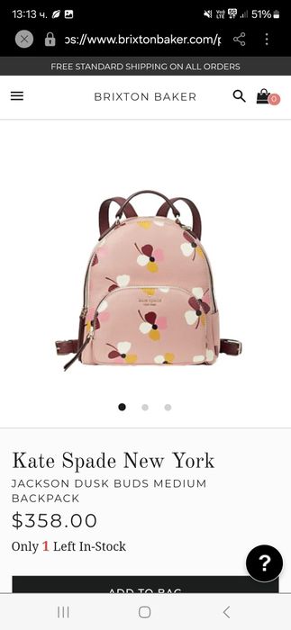 Kate Spade оригинална дамска раница от естествена кожа