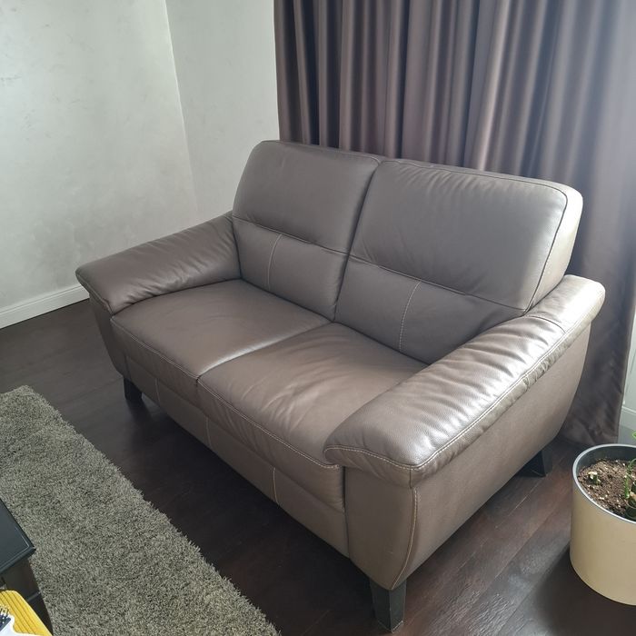 Луксозни дивани естествена кожа – малък и голям – отлично състояние