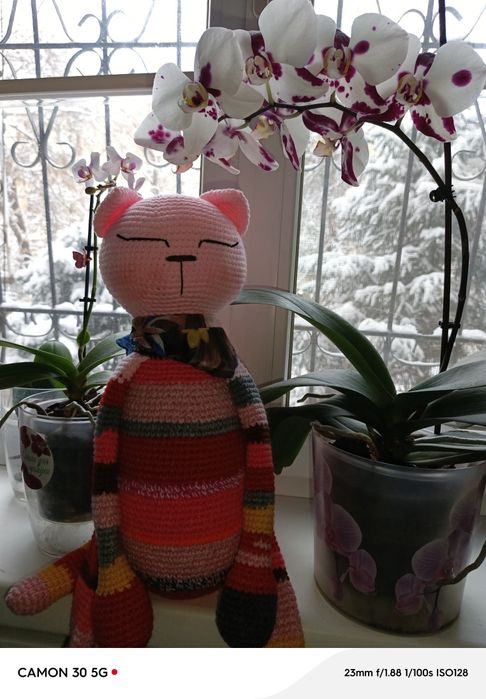 Вязаная игрушка, кот