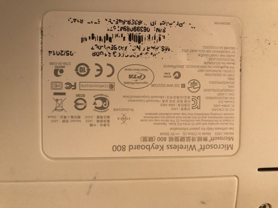 Microsoft wireless Keyboard 800