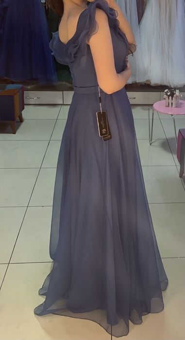 Вечернее платье синее длинное