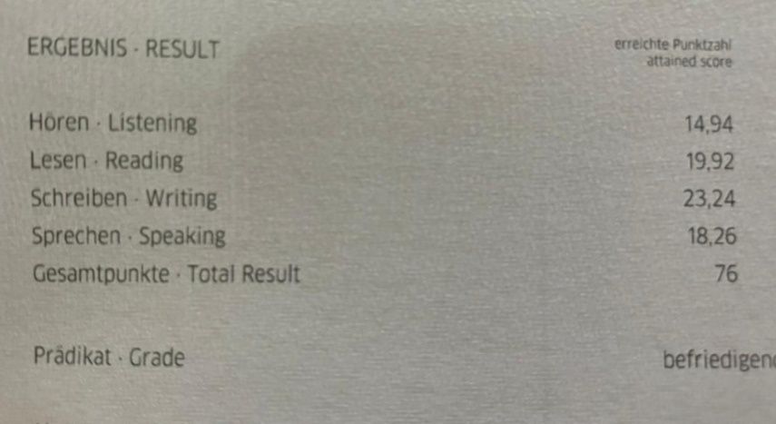 Немецкий язык. Экзамен А1.