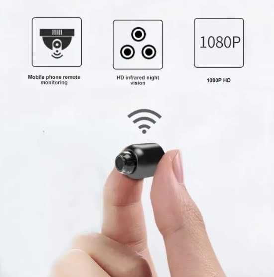 Мини Скрита Камера Охранителна Шпионска Малка Аудио Видео Запис Wi-fi