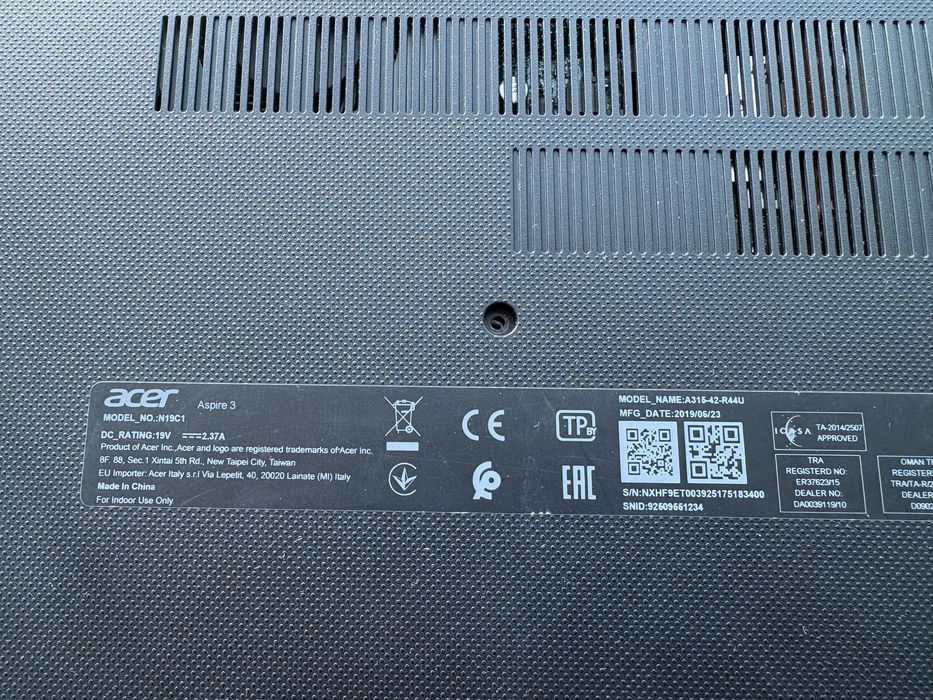 Продавам лаптоп Acer Aspire 3 A315, N19C1, 3200U