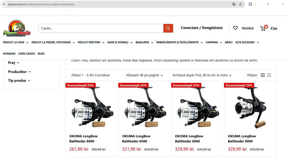 Mulineta OKUMA LONGBOW 6000/6500/8000/9000 ..(shimano,daiwa) etc