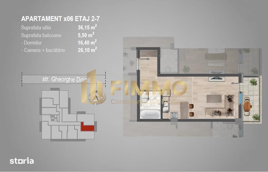 Apartament 1 cam | Bloc nou | Burdujeni Gheorghe Doja