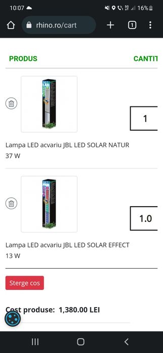 Lampi led acvariu jbl solar natur + solar effect