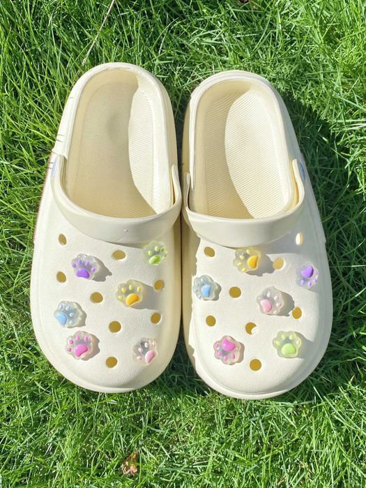 Set 12 Jibbitz Pini Fosforecenti pentru Crocs Saboti, Labuta Pisica