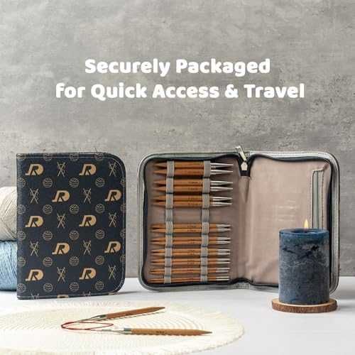 Нови Професионални дървени игли за плетене – 10 размера с аксесоари