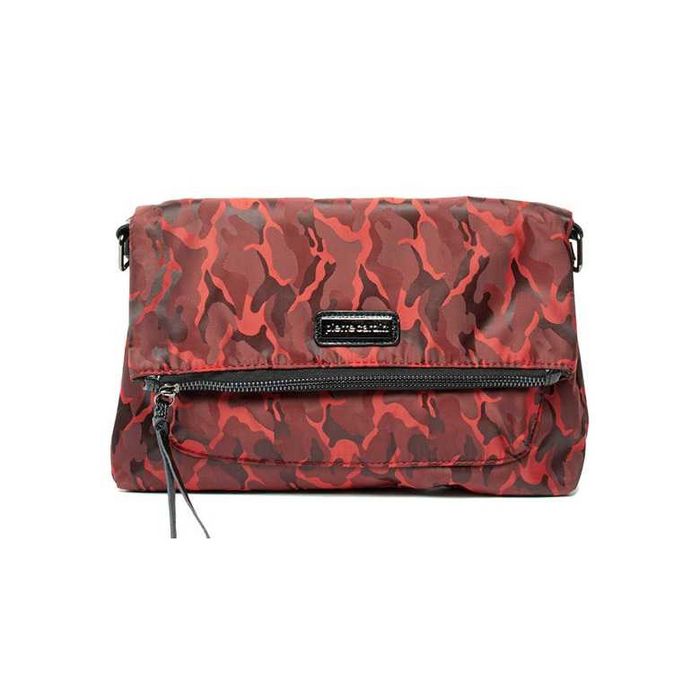 PIERRE CARDIN – Дамска чанта през рамо в тъмно червено 30х23х2 см нова