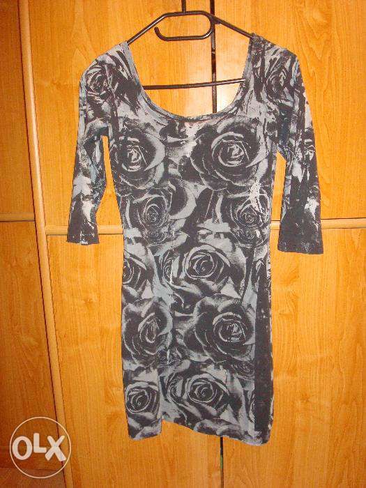 rochie gri si negru casual