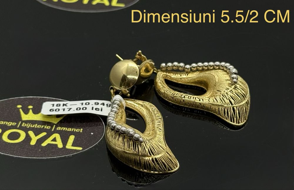 Bijuteria ROYAL : Cercei AUR 18K / 10.94 GR