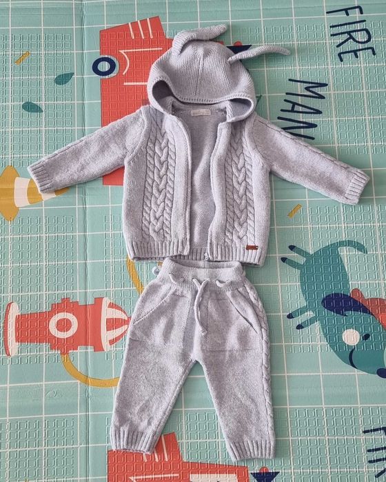 Set Hanorac cu urechi de iepure si Pantaloni Lana Merinos,Bluza Bumbac