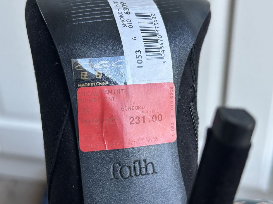 Botine dama din imitatie de piele intoarsa