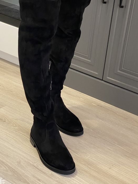 Замшевые ботфорты