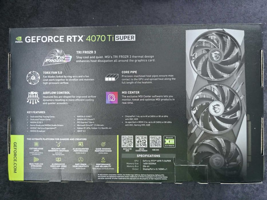 Msi GeForce RTX  4070 Ti SUPER 16G GAMING X SLIM