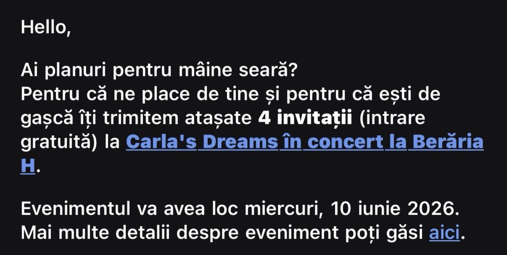 4 Invitații Carla's Dreams - miercuri