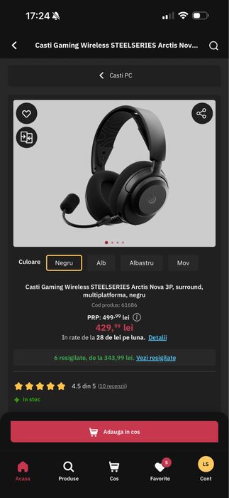 Casti Gaming Playstation Steelseries Arctis Nova 3P