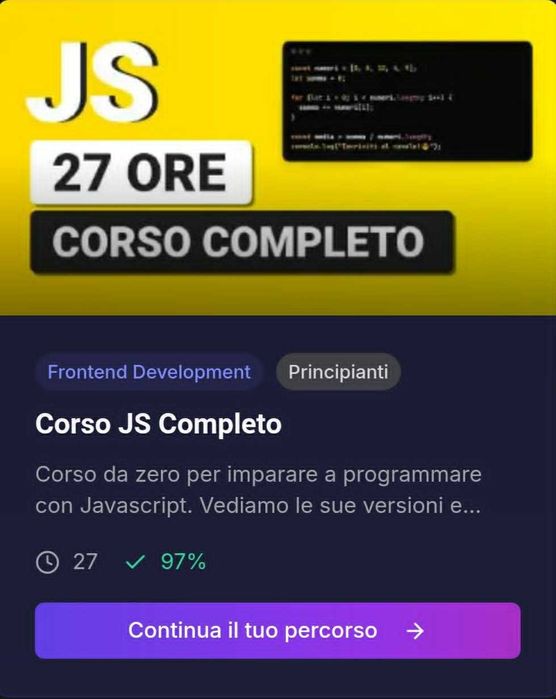 Vendo programma Front-end development completo