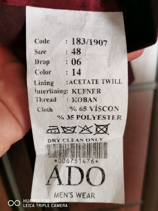Costum bărbătesc ADO vișiniu 46-48/XL