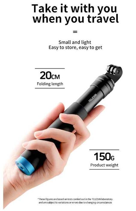 Трипод + телескопичен монопод, Адаптер за GoPro и телефон