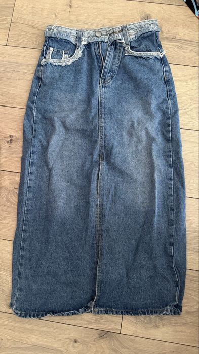 Джинсовая юбка длина миди